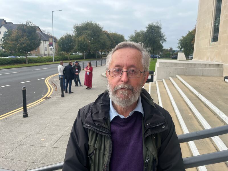 Swansea resident Roger Jones outside the conference