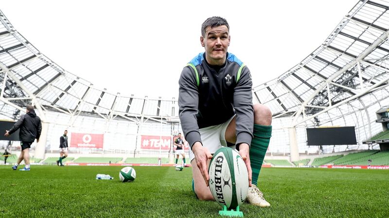 Sexton practices his kicking. Photograph: Dan Sheridan/Inpho