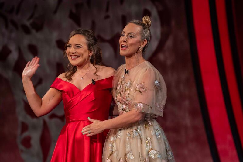 Perth Rose Maria Collins with presenter Kathryn Thomas at the festival on Monday night. Photograph: Domnick Walsh © Eye Focus Ltd