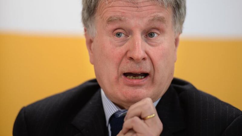 Referendum Commission chairman Kevin Cross responds to questions on the same-sex marriage referendum. Photograph: Dara Mac Donaill