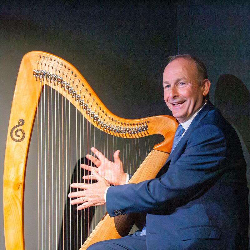 Taoiseach Micheál Martin: The smile was probably from the relief of not being asked to hold a fiddle. Photograph: Government of Ireland