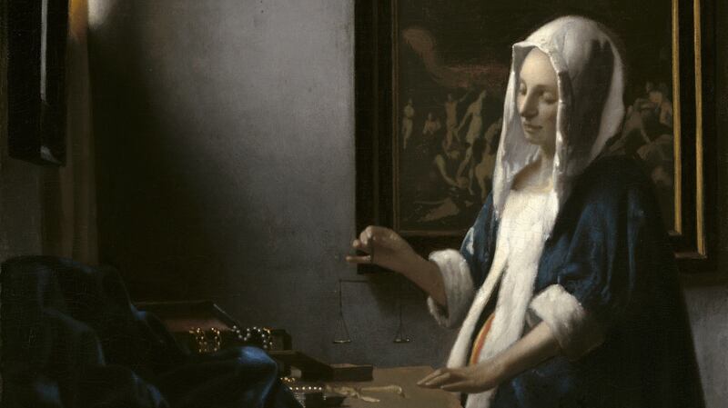 Johannes Vermeer (1632-1675) Woman with a Balance, c.1664 Oil on canvas, 40.3 x 35.6 cm National Gallery of Art, Washington DC Widener Collection. Courtesy National Gallery of Art, Washington.