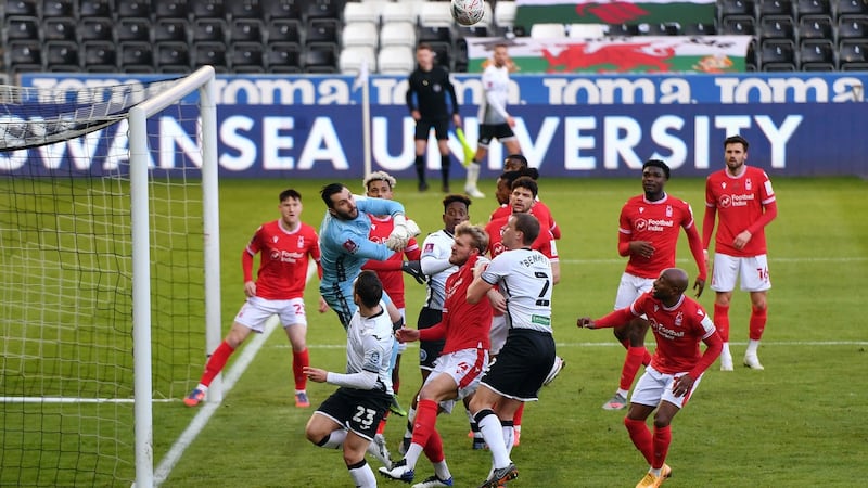 Swansea City had too much for Nottingham Forest at the Liberty Stadium. Photograph: Simon Galloway/PA
