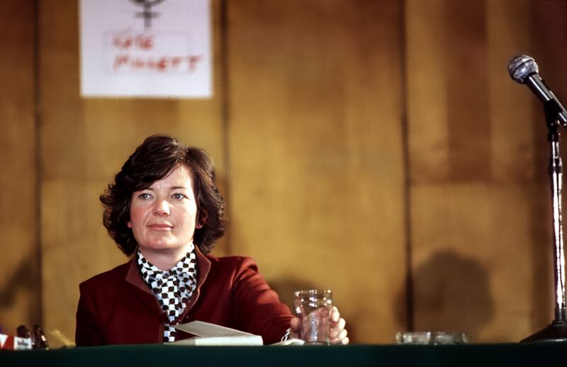 Mary Robinson in Liberty Hall, Dublin, in 1980