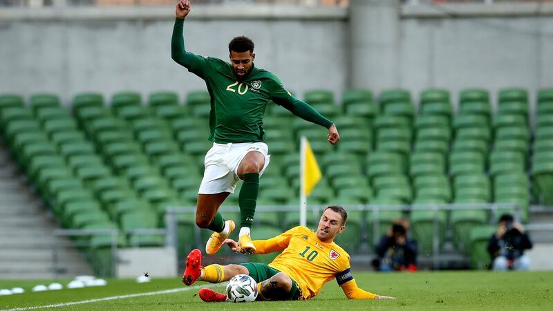 Cyrus Christie on Ireland duty against Wales last October. Photograph: Ryan Byrne/Inpho