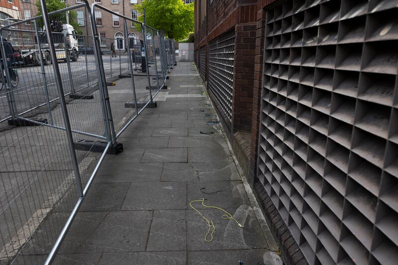 More than 200 asylum seekers were moved from an encampment on Mount Street to Citywest and Crooksling in southwest Dublin on Wednesday morning during a major operation. Photograph: Sam Boal/Collins Photos 