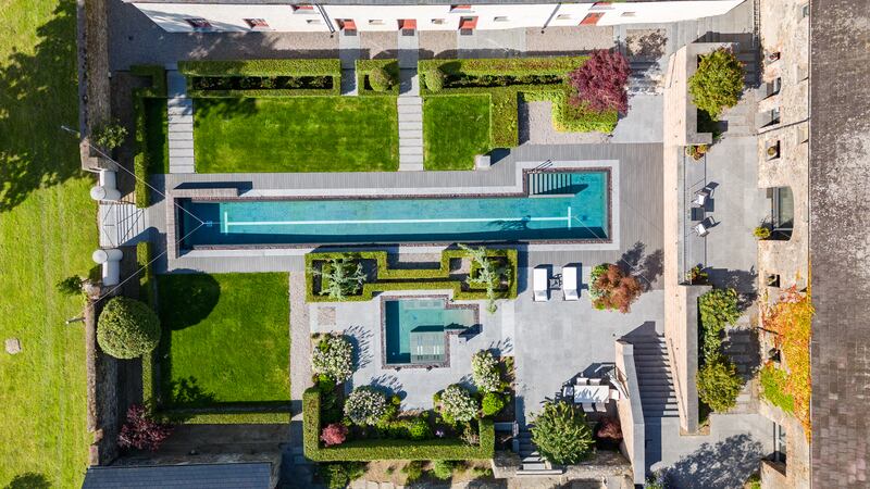 Aerial view of the courtyard