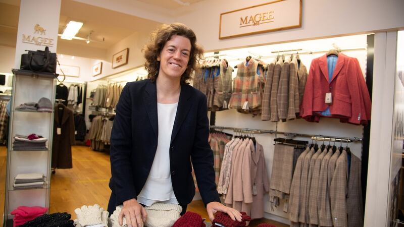 Rosy Temple in Magee 1866 shop in Donegal town: Extension of the wage subsidy scheme is “very reassuring”. Photograph: Joe Dunne