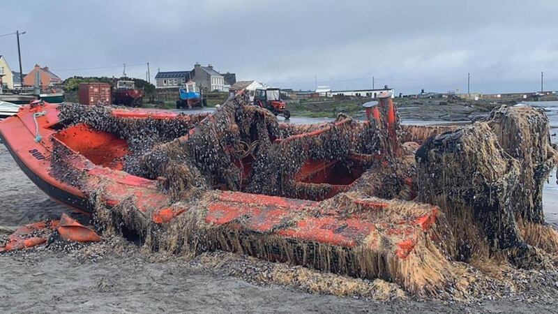 The US naval boat was found floating in the water by the Doolin Express on Monday. Photograph: Doolin Ferry Company/Facebook
