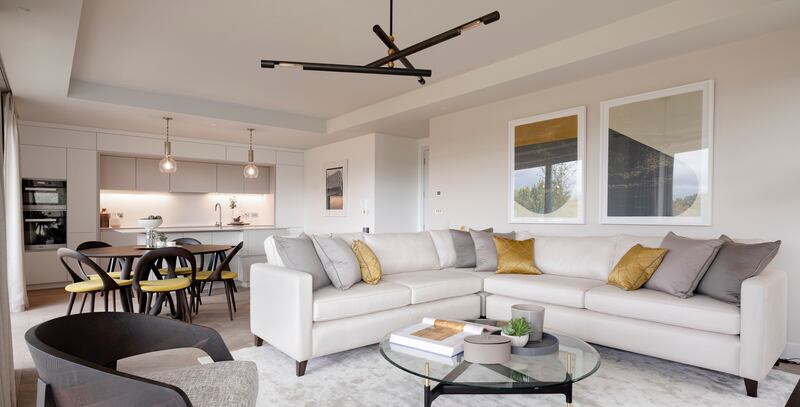 An open-plan living area