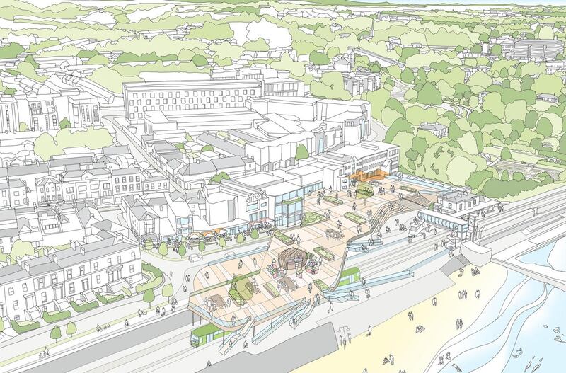 Seafront plaza: an artist’s impression of the scheme proposed by Blackrock Village Rejuvenation Group. Illustration by Sdesign, based on architectural design by Lawrence & Long Architects