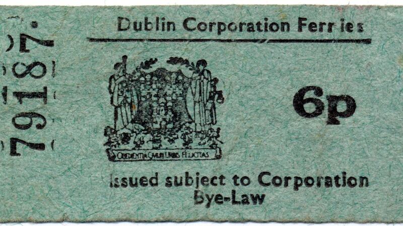 A ticket for the Liffey Ferry from the early 1980s. Photograph: Irish Nautical Trust