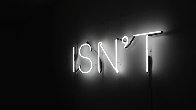 Margaret O'Brien, This Isn't It, 2017 Neon, Super8 projection, audio, electric heater, flourescent lighting at Galway Arts Centre