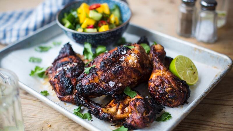 This chicken in Jamaican marinade/rub is guaranteed to make you feel totally tropical