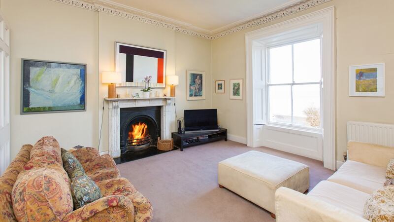 The  family room at the front, where you can gaze out at the changing tides
