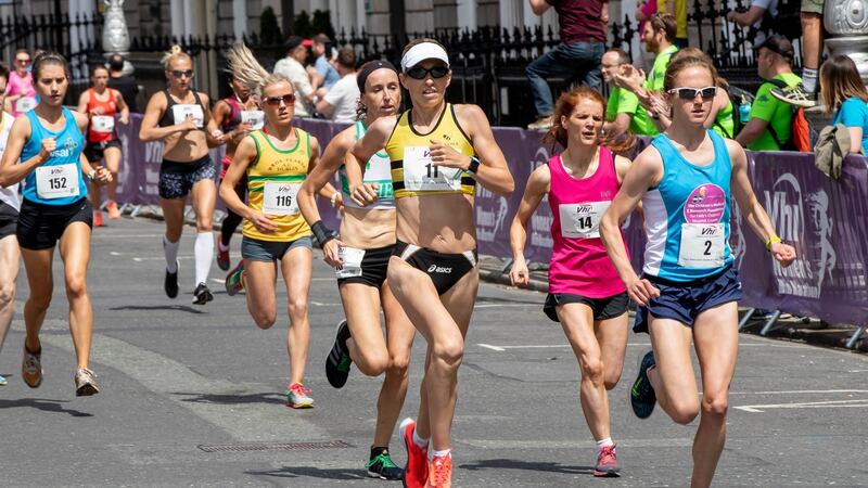 Eventual winner Lizzie Lee at the start of the race. Photograph:  ©INPHO/Morgan Treacy