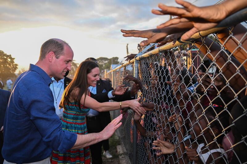 Prince William and and his wife, Catherine, in Trench Town, Jamaica, during their platinum jubilee royal tour in March 2022. Photograph: Pool/Samir Hussein/WireImage