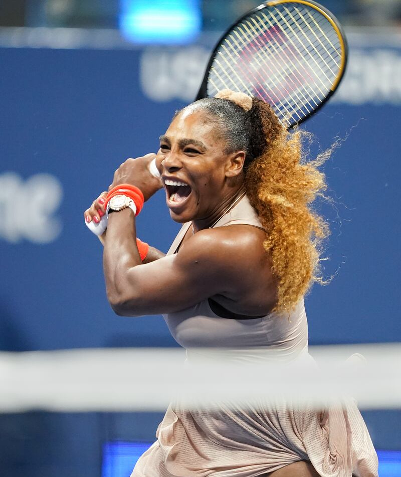 Serena Williams in action against Victoria Azarenka at the US Open in 2020. Photograph: Chang W. Lee/The New York Times 
