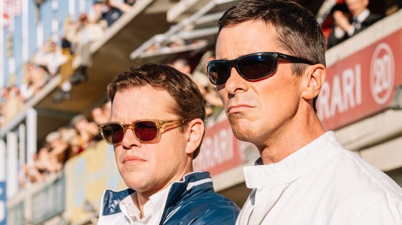 Matt Damon and Christian Bale star in Le Mans ’66,  a drama about  the efforts of Ford and Ferrari to win the 24-hour car race
