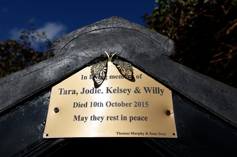 A plaque in memory of family members who died in the fire. Photograph: Nick Bradshaw