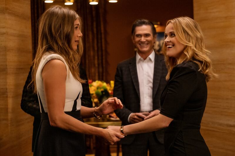 Aniston and Witherspoon with Billy Crudup in The Morning Show. Photograph: Apple TV+