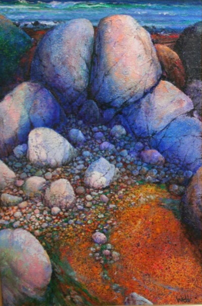 ‘Maiden Rocks Coral strand Connemara by Kenneth Webb (oil on canvas)