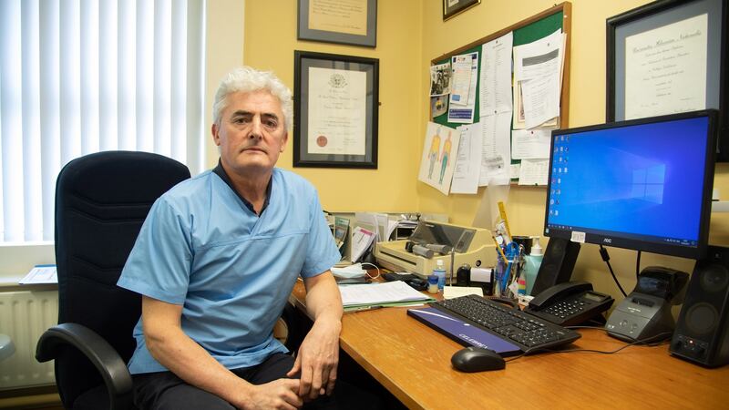 Dr Martin Coyne in his surgery in Lifford, Co Donegal. Photograph: Joe Dunne