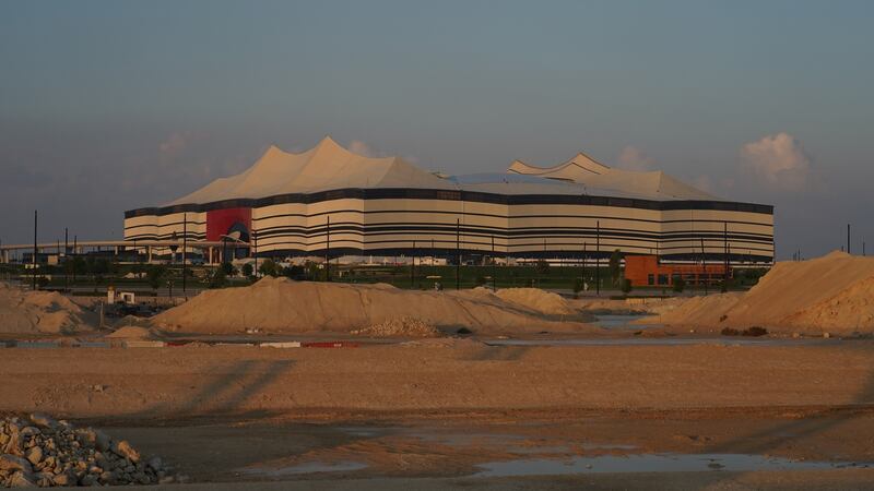 General view of Al Bayt Stadium under construction for the World Cup in Qatar. Photo: Getty Images