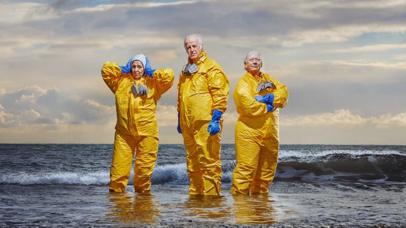 Seán McGinley and Marie Mullen (centre and right) in The Children, at the Gate Theatre in Dublin.