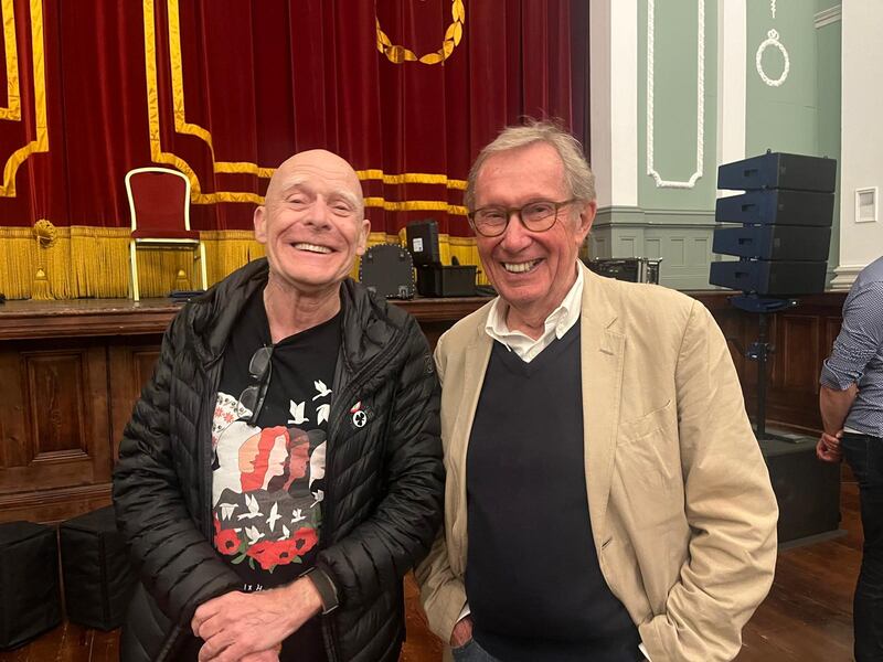 Eamonn McCann and Peter Taylor at a concert at Derry’s Féile last weekend