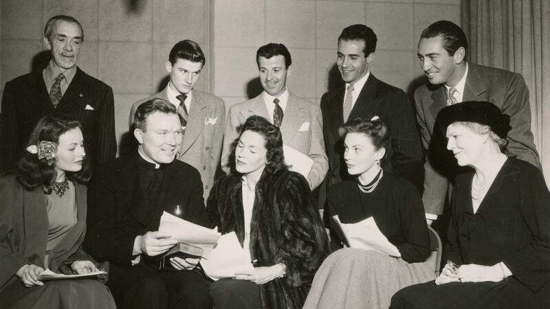 Rosary priest Patrick Peyton and fans, circa 1954