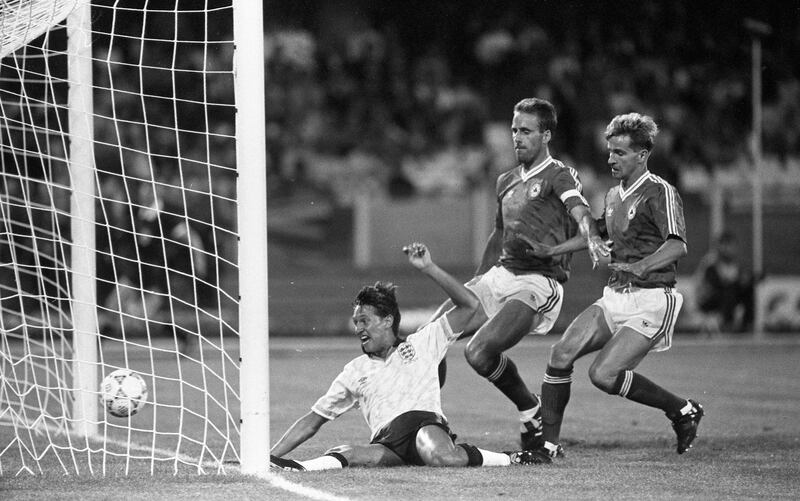 Gary Lineker playing against Ireland in 1990. Photograph: Independent News and Media/Getty