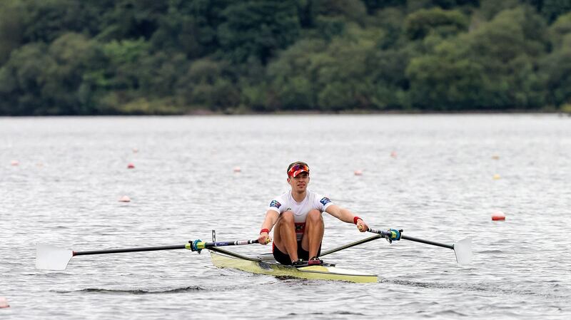 Fintan McCarthy at the Irish Rowing Championships 2021 in the National Rowing Centre, Inniscarra, Cork on August 22nd, 2021. Photograph: Bryan Keane/Inpho