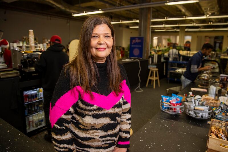Rym Akhonzada, founder of the Yallaa NI choir, at the Yallaa Cafe at 2 Royal Avenue, Belfast. Photograph: Liam McBurney