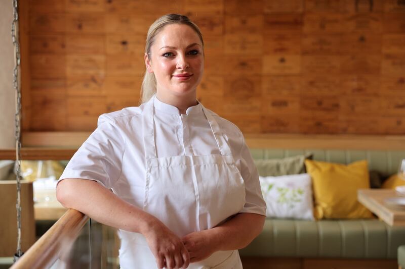 Chef Gráinne O’Keefe in her new restaurant Mae: ‘If you’d asked me this time last year would I open a restaurant, I would have said no.’ Photograph: Dara Mac Dónaill/The Irish Times