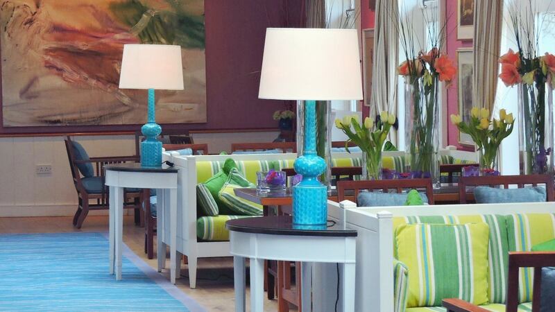 An artist’s eye: Peter Johnson’s stamp is still present in the foyer at Kelly’s Resort Hotel in Wexford.