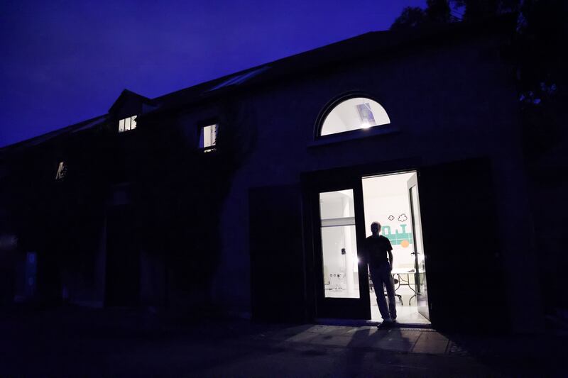 Artist Eoghan Ryan at the door of his studio/residence at IMMA.  Photo: Bryan O’Brien 