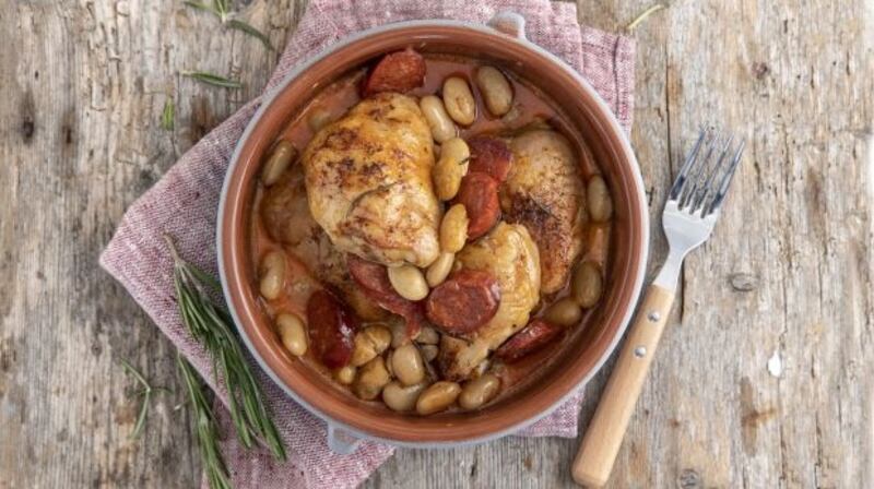 Catalan chicken and butterbean bake