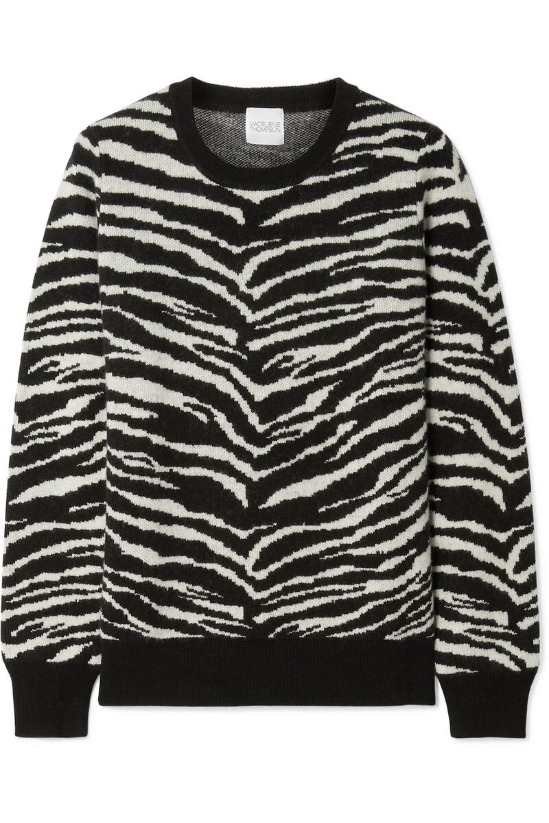 Zebra print cashmere, €410, Madeline Thompson