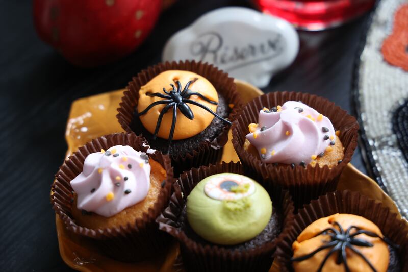 Halloween-themed cupcakes made by Emma Edmonds. Photograph: Nick Bradshaw 