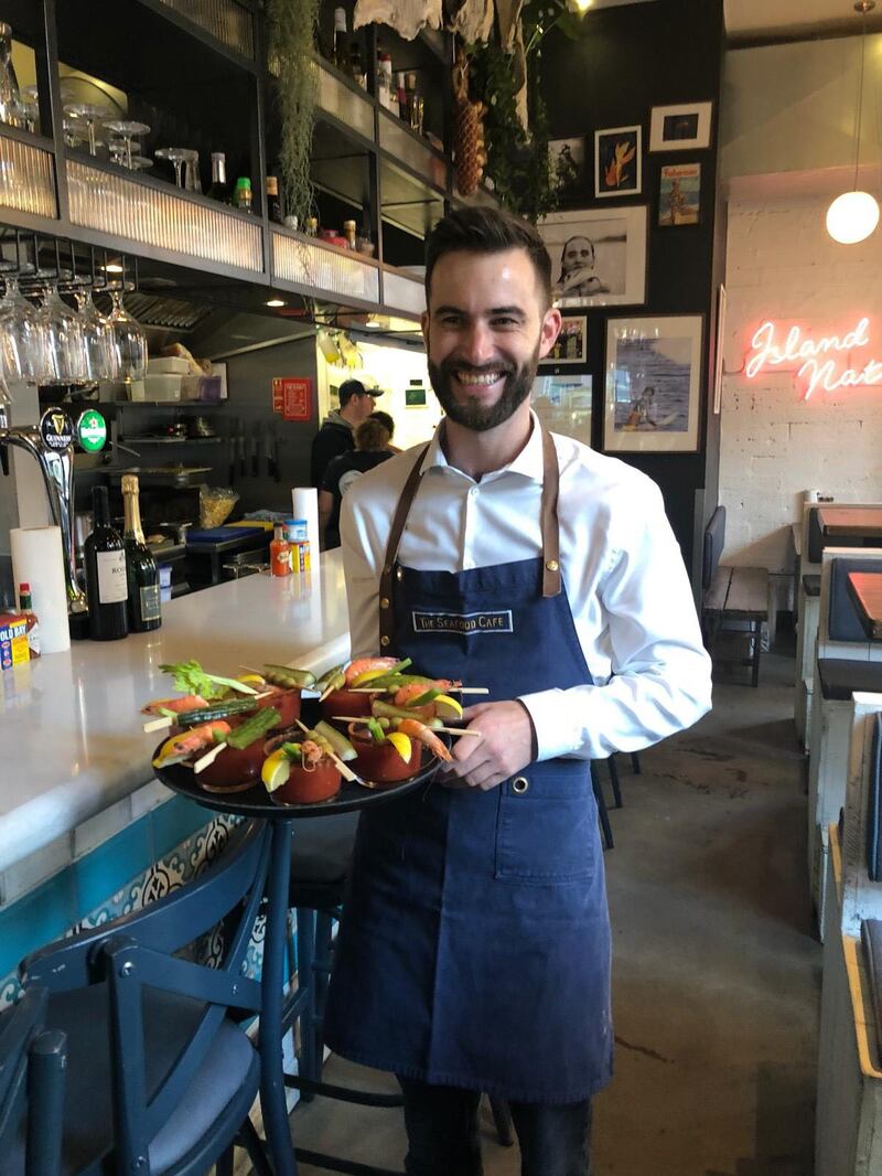 Bloody Mary cocktails welcome tour participants to The Seafood Cafe