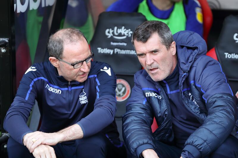 Martin O'Neill with Roy Keane during their time at Nottingham Forest. Photograph: James Williamson - AMA/Getty Images