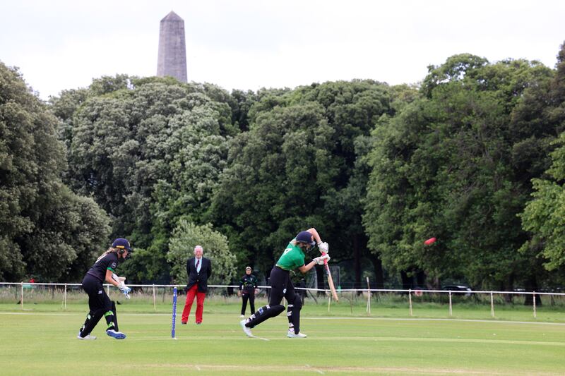 Saturday’s celebrations included challenge matches involving schoolgirls, former Irish internationals and the current Phoenix women’s side. Photograph: Dara Mac Dónaill/The Irish Times








