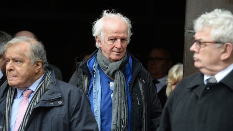Actor Seán McGinley at the funeral of Pat Laffan at St Michael’s church in Dún Laoghaire. Photograph: Dara Mac Dónaill