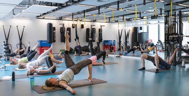 The gym at LinkedIn. Photograph: Donal Murphy