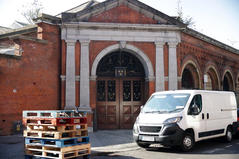 The Victorian inner city fruit, vegetable and flower market on St Mary’s Lane in Dublin. 
Photograph: Chris Maddaloni