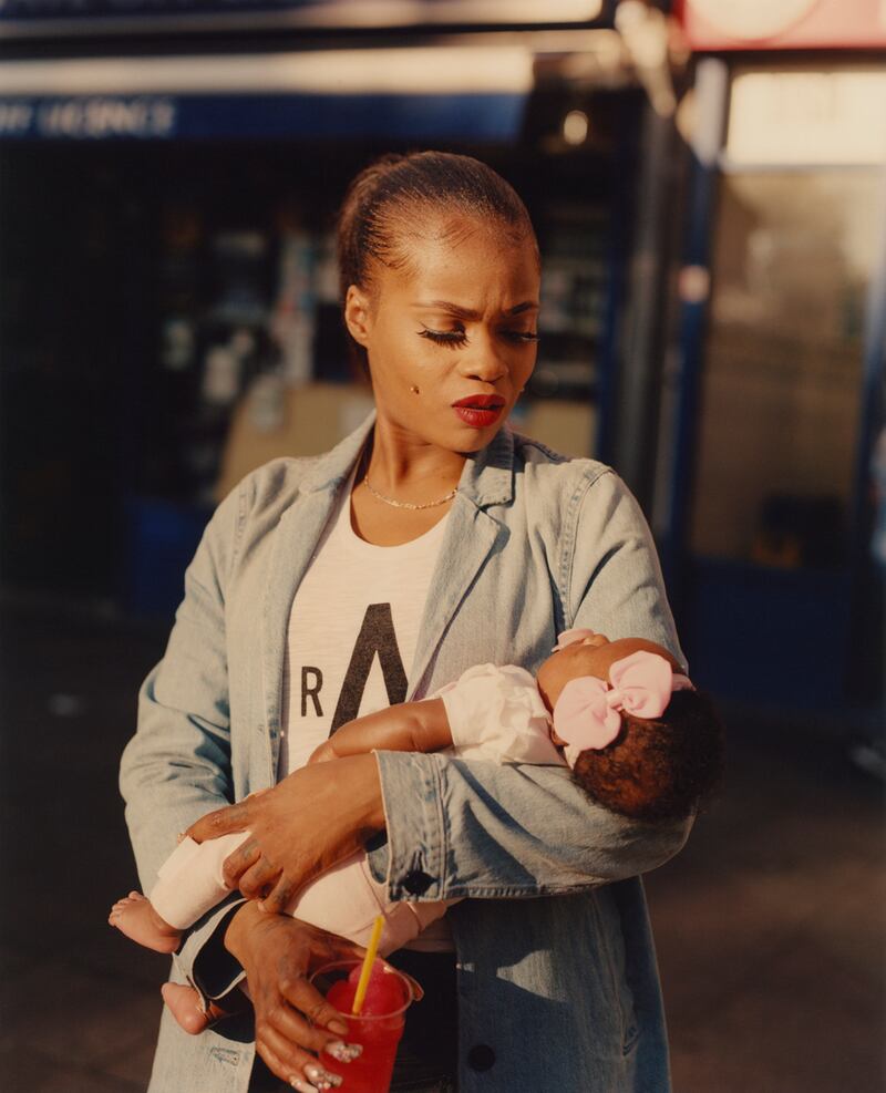 Photograph by Enda Bowe of Cybil McCaddy with Daughter Lulu, 2018. Photograph: Enda Bowe