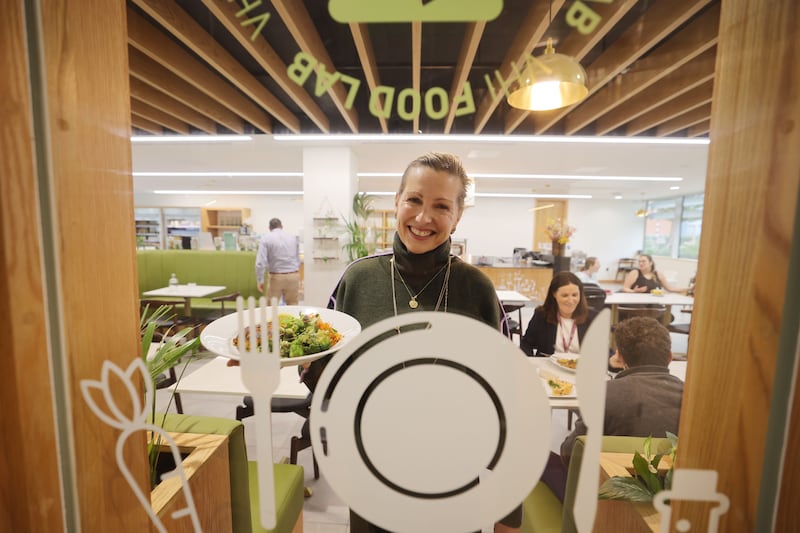 Domini Kemp, who runs the Food Lab cafe on behalf of VHI 360 Health Centre in Carrickmines, says: 'We put as many varieties of plants, herbs and spices into our salads, soups and condiments as we can.' Photograph: Alan Betson