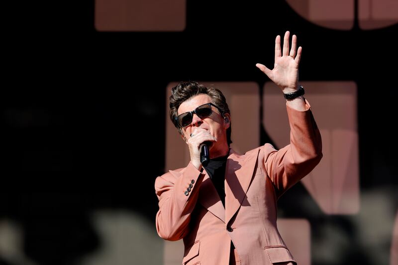 Rick Astley performing on the Main Stage on Sunday afternoon at Electric Picnic. Photograph: Alan Betson/The Irish Times

