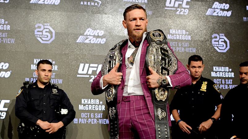 Conor McGregor poses during the press conference for UFC 229 on September 21st. Photograph: Steven Ryan/Getty